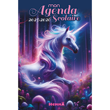 Mon agenda scolaire 2025-2026 (Licorne féérique)