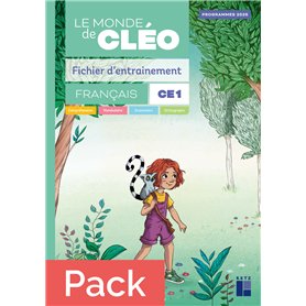 Le monde de Cléo Fichier d'entrainement CE1 + aide-mémoire - ÉDITION 2025 Pack de 10