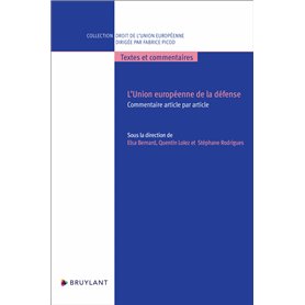 L'Union européenne de la défense - Commentaire article par article