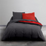 TODAY Parure de lit Coton 2 personnes - 240x260 cm - Bicolore Gris et Rouge Alix 56,99 €