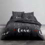 TODAY Parure de lit Coton Love - 2 personnes - 240 x 260 cm - Imprimé Gris 47,99 €