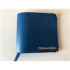 Couverture simili cuir bleu grand format