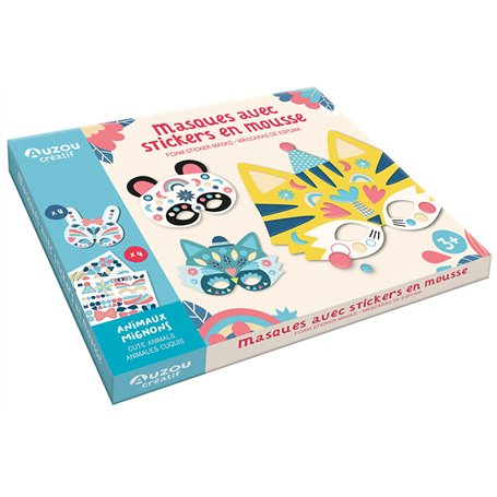 Masques avec stickers en mousse - Animaux mignons