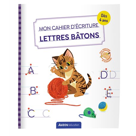 MON CAHIER D'ECRITURE - LETTRES BATONS - LES CHATS