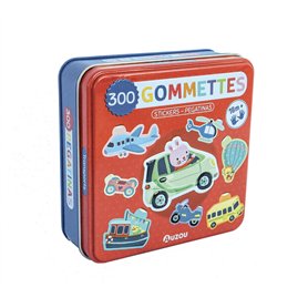 Boîte de gommettes métal - Les transports