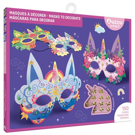 Masques à décorer - Licornes