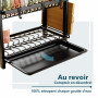 niffgaff Egoutoire Vaisselle Cuisine Noir à 2 Niveaux en (43.5 * 24.5 * 34.5) INOX avec Porte-ustensiles et bac d'égouttement