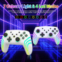 Manette de commutation, lumières RVB changeables, manette Switch Pro avec réveil/joysticks précis, gyroscope 6 axes/double shock