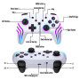 Manette de commutation, lumières RVB changeables, manette Switch Pro avec réveil/joysticks précis, gyroscope 6 axes/double shock