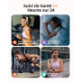 Parsonver Montre Connectée Femme avec 5ATM Étanche, Montre Sport pour Natation, 1,8" HD Smartwatch avec 100+ Sportifs, Sommeil, 