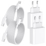 Chargeur Rapide iPhone 14 13 Pro Max, 4-Pack [Certifié MFi] Chargeur Mural USB C PD 20W avec câble de Charge Rapide USB C vers L