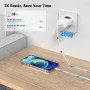Chargeur Rapide iPhone 14 13 Pro Max, 4-Pack [Certifié MFi] Chargeur Mural USB C PD 20W avec câble de Charge Rapide USB C vers L