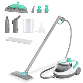 HAUSHOF Nettoyeur Vapeur 1800W, Réservoir 1,5L, Pression Vapeur 4,0 Bar, Temps de Chauffe 8 Min, Vapeur Continue Jusqu’à 30 Min,