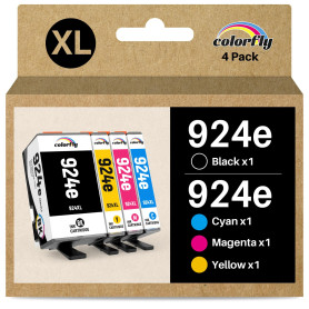 colorfly 924e 924XL Cartouches d'encre de rechange avec puce pour HP 924 XL 924 Compatible avec HP Officejet Pro 8120 8122 8123 