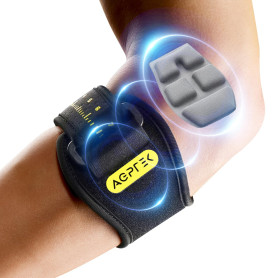 AGPTEK 1 x Coudières Épicondylite Ruban de Coude de Tennis pour Tendinite Soulagement de la Douleur, Coudières Réglables et Anti