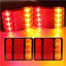 JJ1 2x 12V Feux Arrière de Remorque Universel 4 Fonctions pour Caravane Camion Remorque Fourgon Camper
