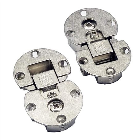 Lot de 2 charnières pliables réglables et cachées à 90 degrés pour meubles - Charnière de table spéciale autoportante - Charnièr