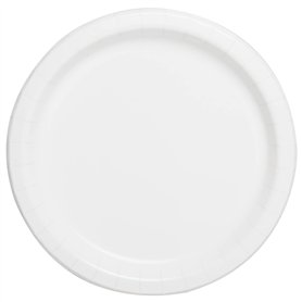Unique Party- Assiettes en Carton Écologiques-23 cm-Couleur Blanche-Paquet de 16
