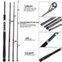 Porable High Carbon 4 Pc Blanks Canne à pêche à la Carpe pour Le Voyage Pêche en Eau Douce