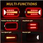 AOHEWEI Ensemble de feux arrière magnétiques LED sans fil pour remorque 12/24 V, feux arrière dynamiques étanches sans câble ave