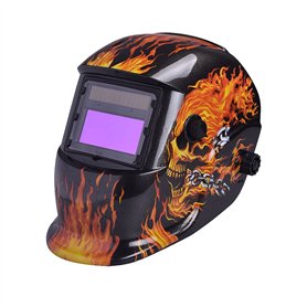Nuzamas Fonctionne à l'énergie solaire Auto Assombrissement soudeur Masque de soudure Fire Tête de mort protection du visage pou