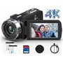 Caméscope vidéo 4K HD 80 MP 30 FPS avec vision nocturne infrarouge