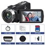 Caméscope vidéo 4K HD 80 MP 30 FPS avec vision nocturne infrarouge, webcam zoom numérique 18x, rotation à 270° 3,0 pouces, camér