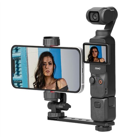 BRDRC Support de téléphone portable Pocket 3 - En métal - Avec clip pour téléphone portable - Vis de 1/4" et patin froid - Pour