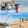 Trépied de poche 162,6 cm pour caméra d'action GoPro, support extensible avec vis à dégagement rapide 6,35 mm Vlog pour DJI Osmo
