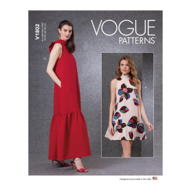 Vogue Patterns V1802A Patrons de robes pour femme en papier Tailles XS S-M-L-XL-XXL