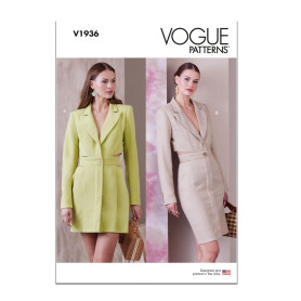 Vogue Patterns V1936A5 Robe blazer pour femme A5 (34-36-38-40-42)
