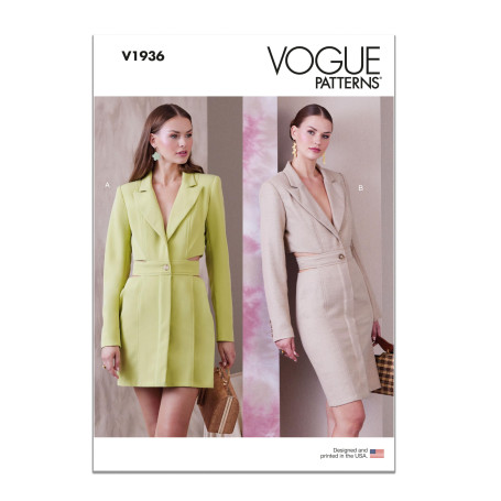 Vogue Patterns V1936A5 Robe blazer pour femme A5 (34-36-38-40-42)