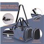 Sac Transport Chat Chien, ENSOBO Matériau Denim Résistant aux Rayures Sac de Transport pour Animal de Compagnie avec Matelas Sou