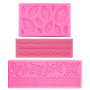 Décoration Perles Bulles Moules Fondant Feuille de Chêne Moule Silicone pour Tapis Fleurs Dentelle Motif Fleur Collier de Perles