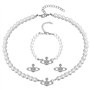 APRRMLIZW Collier De Perles Planète Pour Femme 3 Pièces Collier De Perles De Saturne