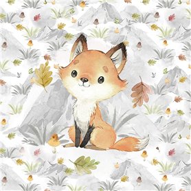 Herz Stoffe Österreich Coupon en tissu éponge French avec renard