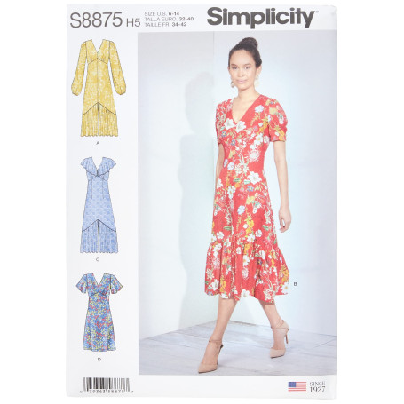Simplicity US8875H5 Patron de Couture S8875 Robes pour Femme