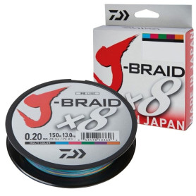 Daiwa J-Braid 8 Braid 150m Vert foncé - Ligne de pêche tressée - Multicolore