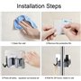 SyiXute 2 Pièces Porte Balai,Acier Inoxydable Porte Balais Mural,Adhésif Mop Support Avec Crochets pour Cuisine Salle de Bain Ja