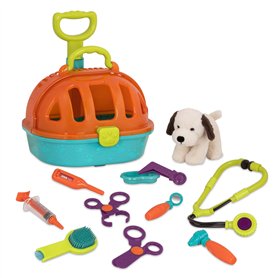 Battat – Rolling Pet Carrier – Plush Dog Toy – Animal Hospital Playset – Pretend Vet Kit for Toddlers – 2 Years + – Pup & Go Vet