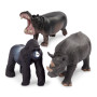 Terra by Battat AN6062BZ - Set de 6 Figurines Animaux Sauvages Réalistes en Plastique - Inclut Lion - Tigre - Jaguar - Hippopota