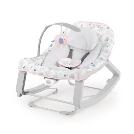 INGENUITY Transat bébé bascule évolutif 3-en-1 Keep Cozy -Burst- 3 Positions: arche avec jouets peluches amovible