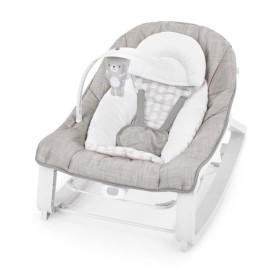 INGENUITY Transat bébé bascule évolutif 3-en-1 Keep Cozy -Linden- 3 Positions: arche avec jouets peluches amovible