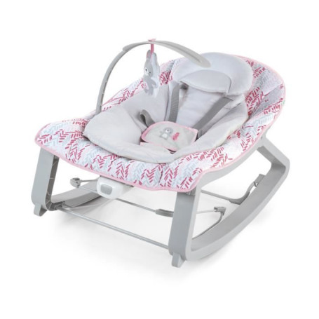 INGENUITY Transat bébé bascule évolutif 3-en-1 Keep Cozy -Lily- 3 Positions: arche avec jouets peluches amovible
