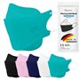 TubeRoo FFP2 Lot de 5 masques turquoise en forme de poisson - Fabriqué en Allemagne - Certifié CE - Boucles d'oreilles souples -
