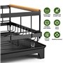 NIBSHOOM Egoutoire Vaisselle Cuisine Noir, Égouttoir Vaisselle INOX avec Porte-ustensiles et Bec D'Égouttage Pivotant, Installat