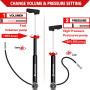 AMZOON Pompe à Vélo Pompe a Velo avec Manometre Tuyau Rallongé Mini Pompe Vélo Adapté pour Schrader et Presta Valve Pompe Velo a