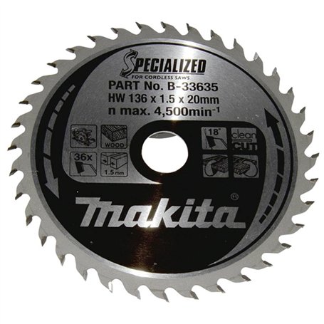 Makita Spécialisé Saege Drap 136 x 20 x 36 Z