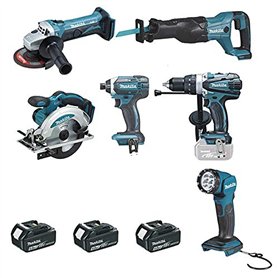 Ensemble de 6 machines MAKITA 18 V Li-Ion 4 Ah - DLX6104MX1