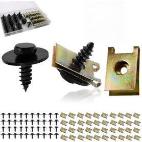 ANBOO 80 Pièces U-Clip Et De Vis De Fixation Clips De Carrosserie Universels